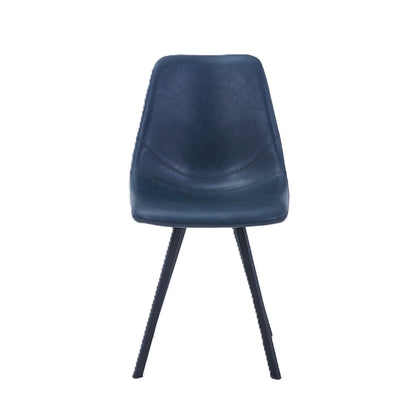 Markley Modern Leather Dining Chair With Metal Legs