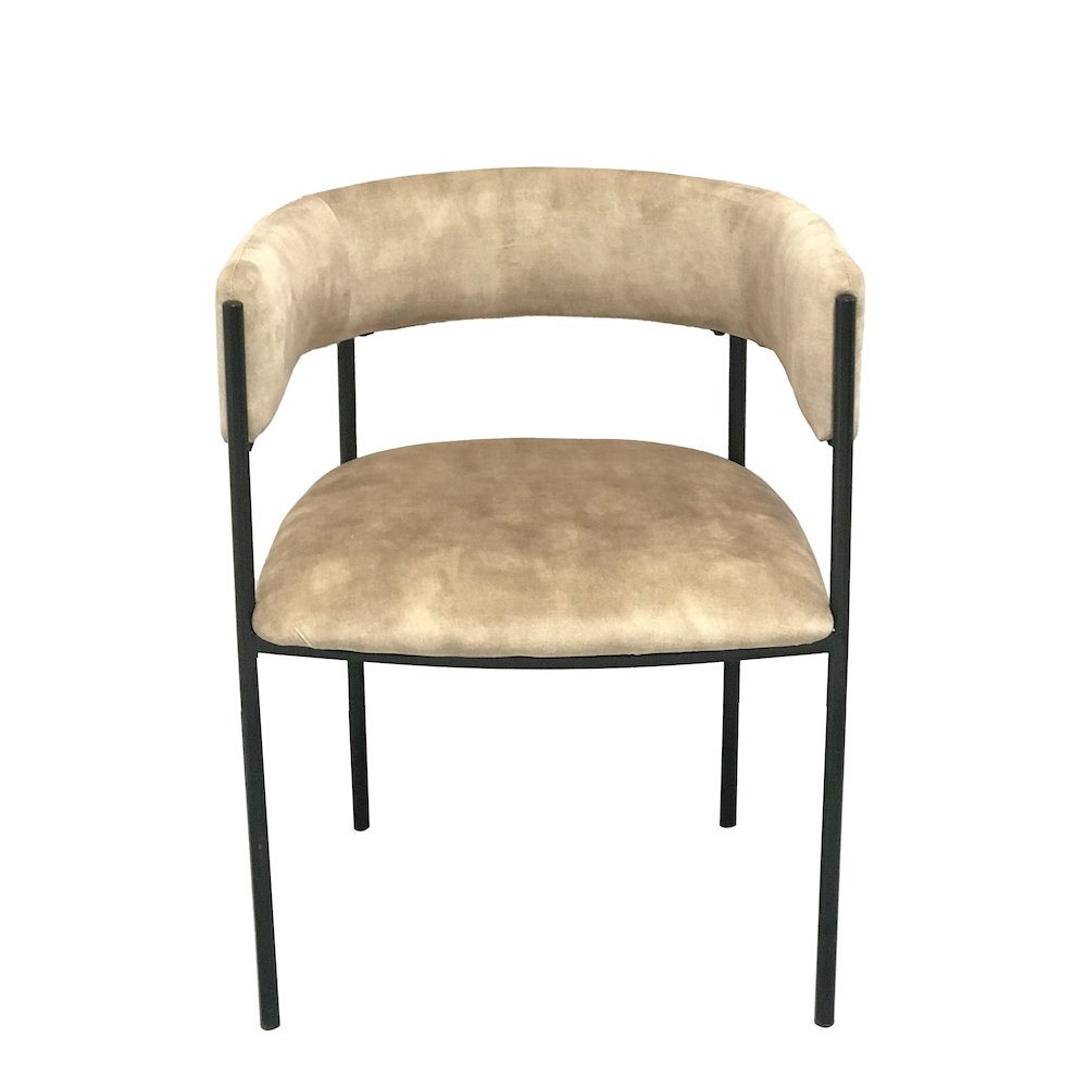 Cyril Collection Modern Chair in Light Brown Velvet