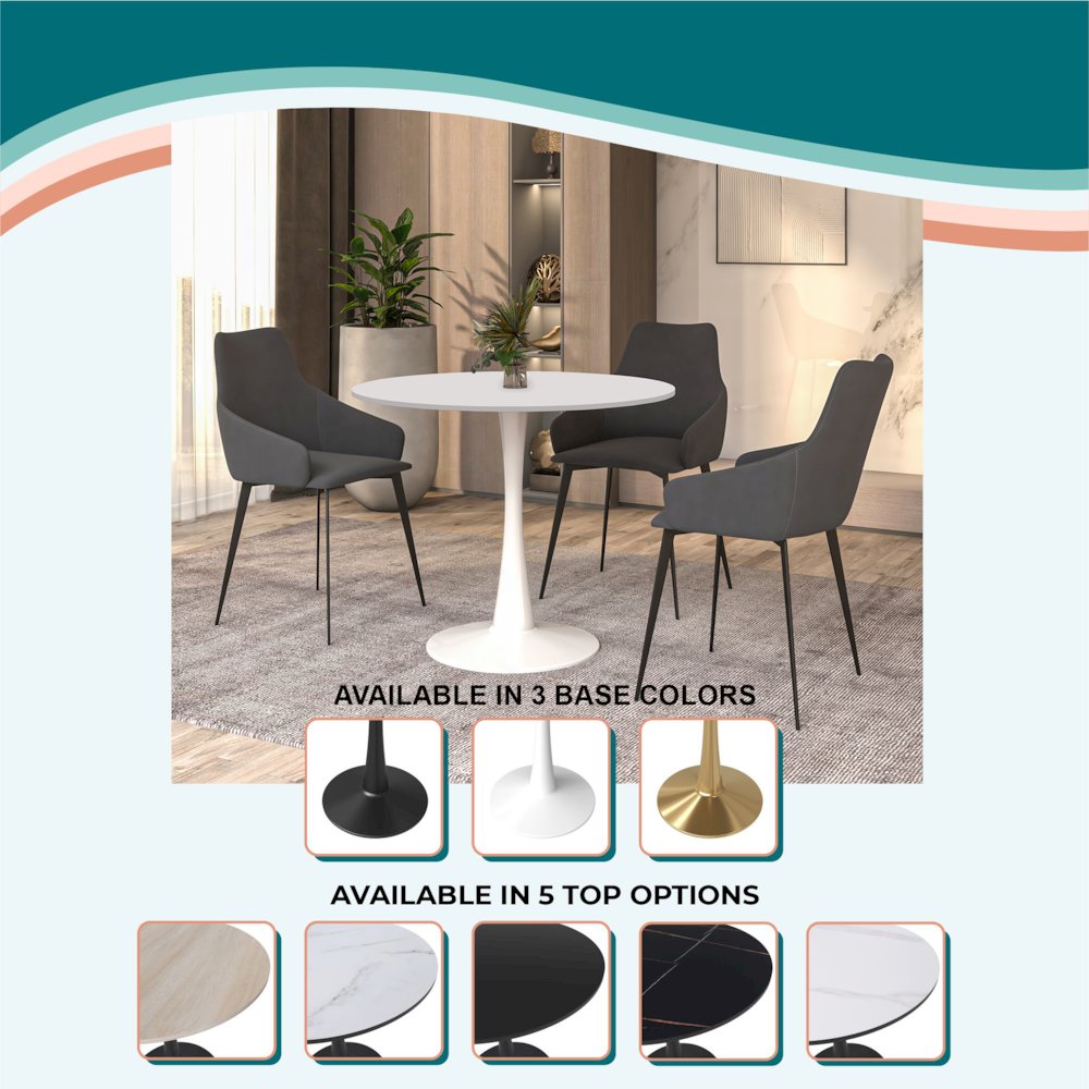 Bristol Mid-Century Modern Round Dining Table