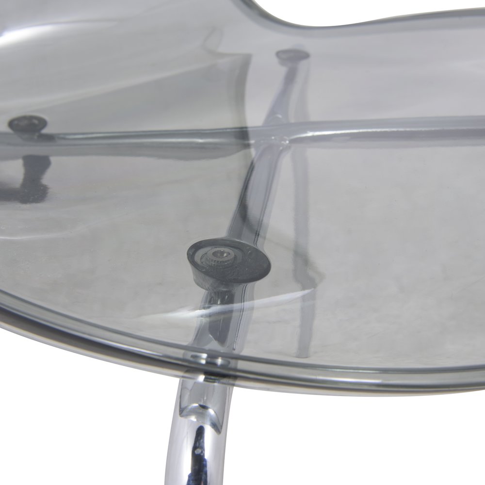 Modern Oyster Transparent Side Chair, Set of 2