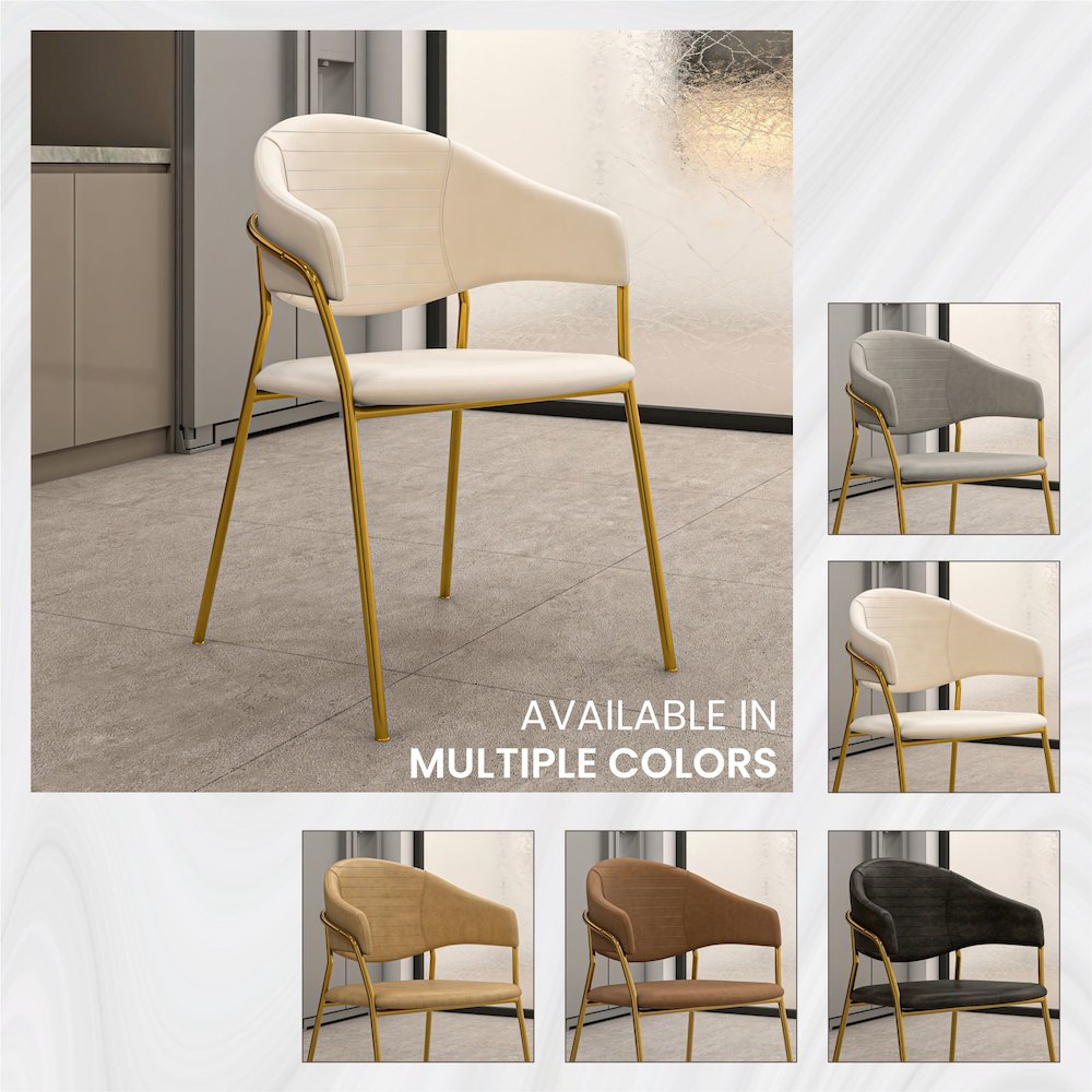 Bella Collection Modern Dining Chair in Off White