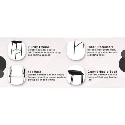 Servos Modern Barstool in Black