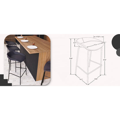 Servos Modern Barstool in Black