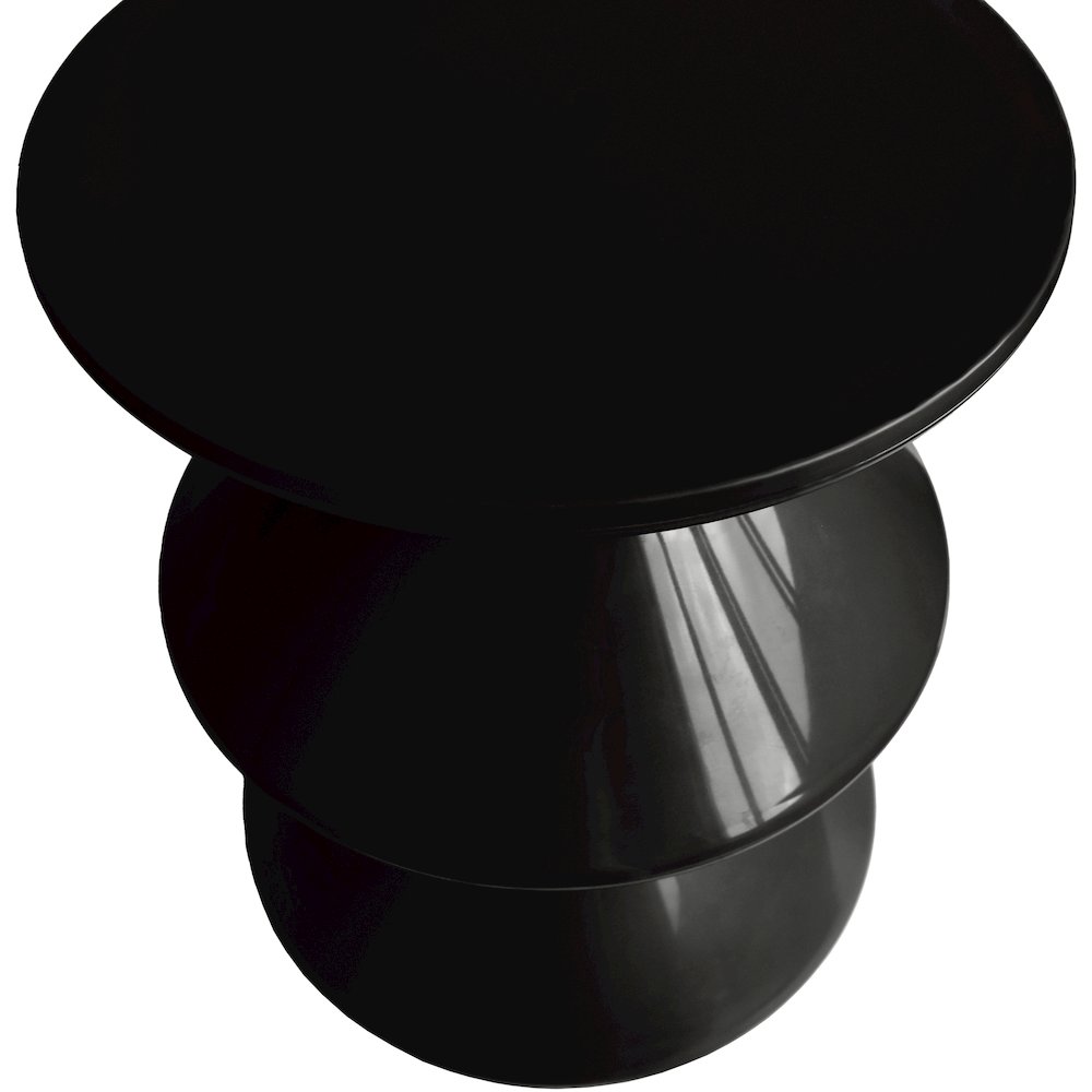 Aura Modern Plastic Side End Table, Indoor/Outdoor Use, Black