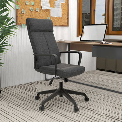 Aiaria Collection Modern Office Chair In Charcoal Fabric