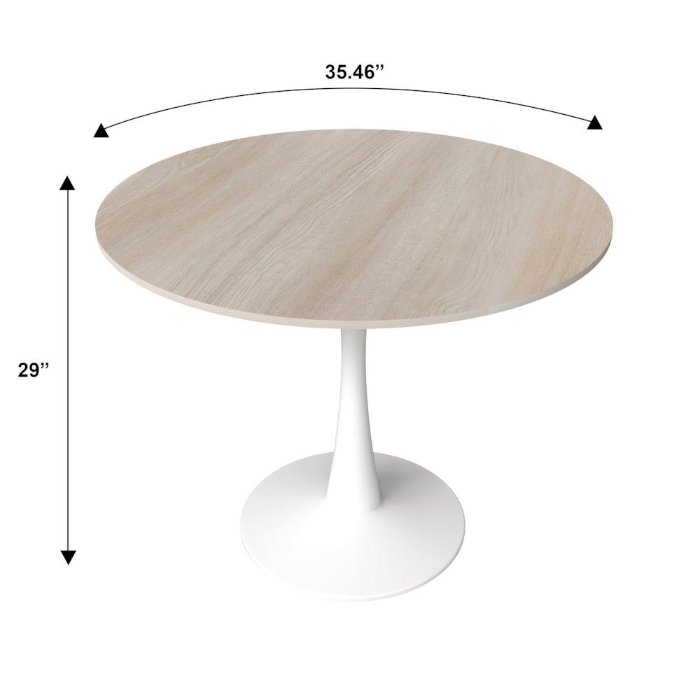 Bristol - Bistro Table - White base Natural wood Top