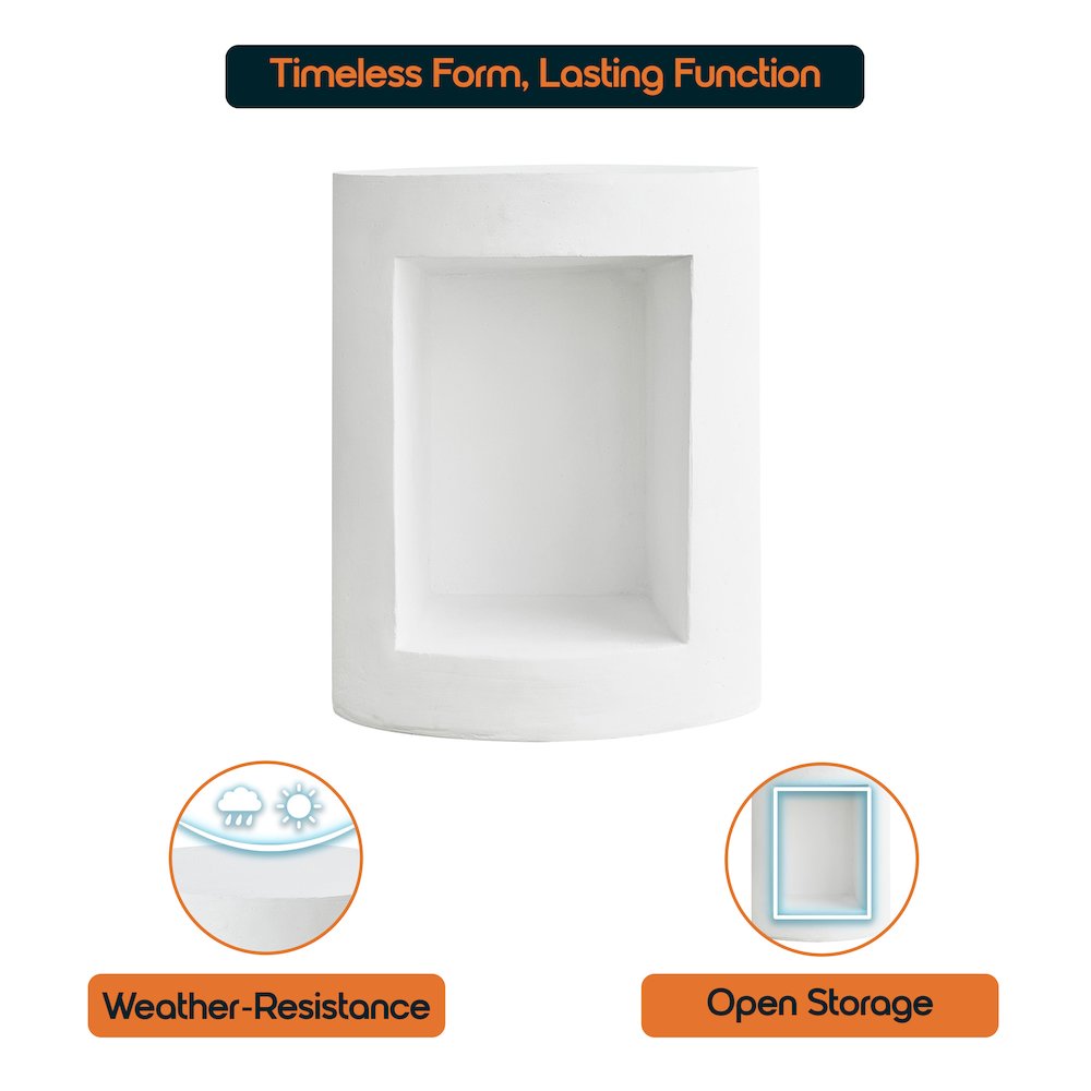 Modern Side End Table Nook Series In White