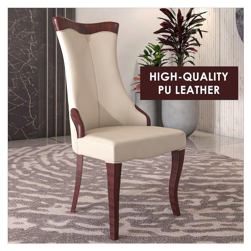 Novara Collection Modern Wooden Dining Chair in Light Toupe Set of 2