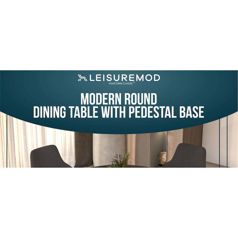Bristol, 40" Round dining table in White Base with Blacktop