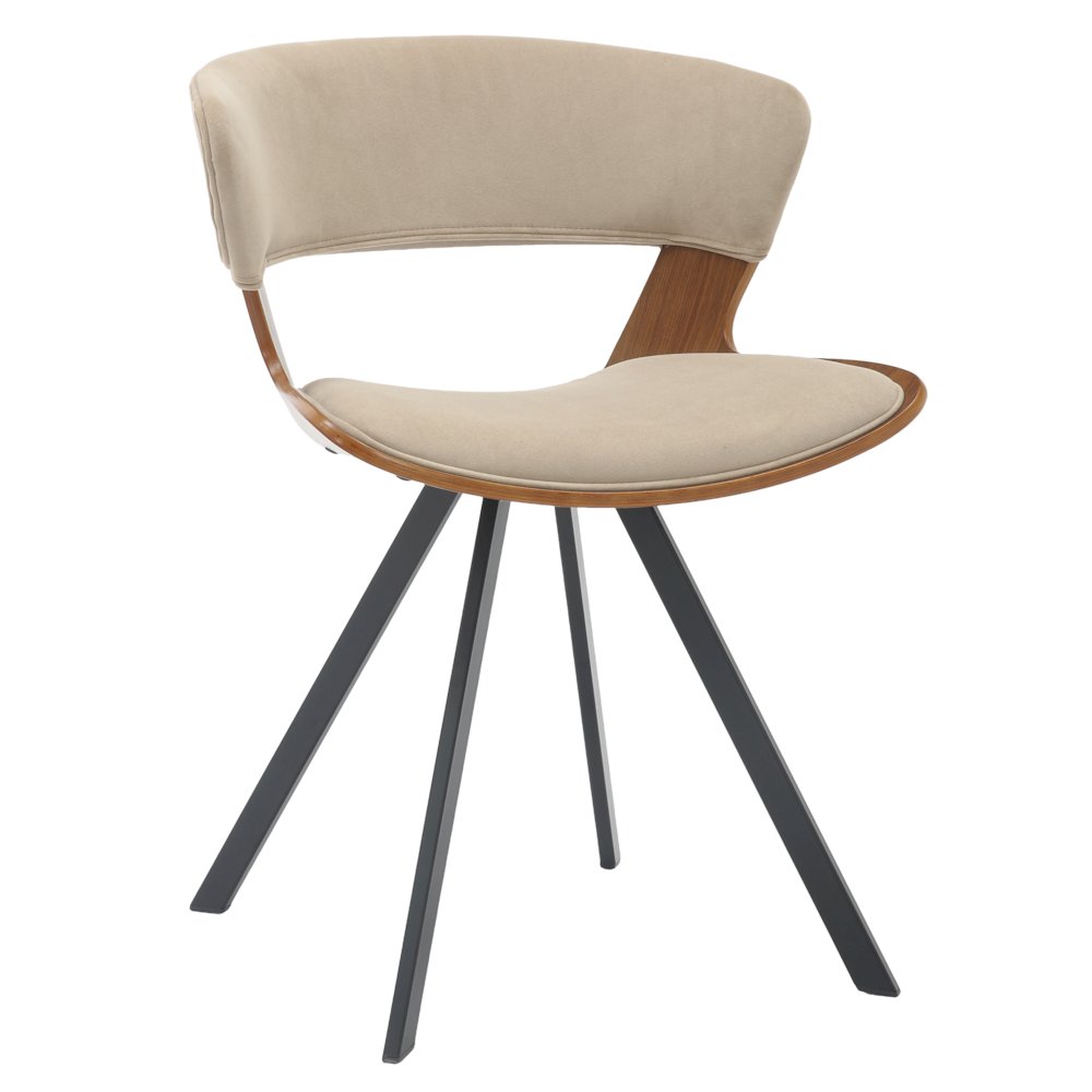 Wooden Dining Chair Modern style Nymia Collection Walnut Color in Light Brown
