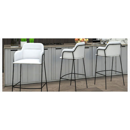 Axis Collection Modern Bar height Chair in White