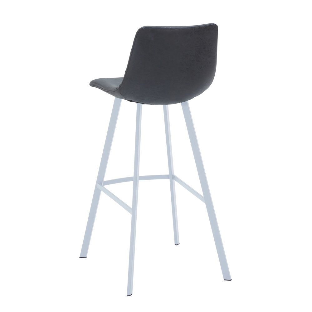 Elland - Bar stool -Charcoal Black- White Base Set of 2