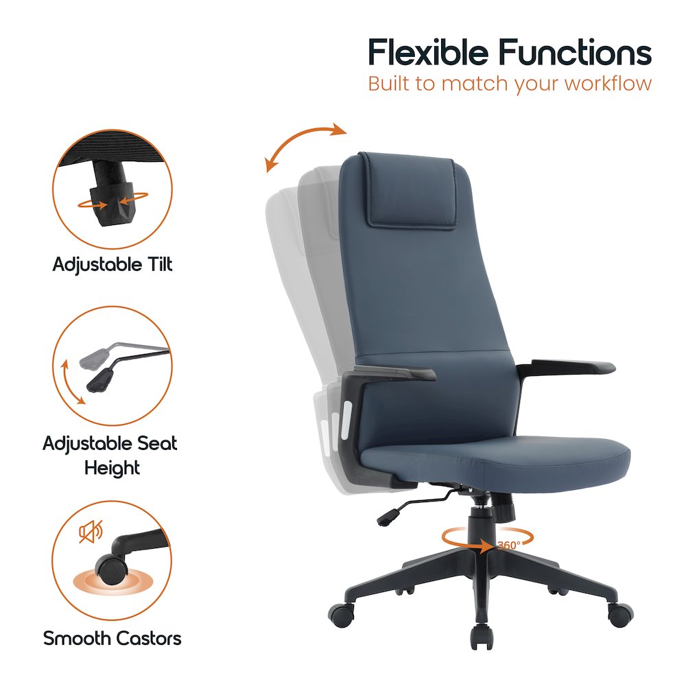 Nexa Collection Modern Office Chair In Blue