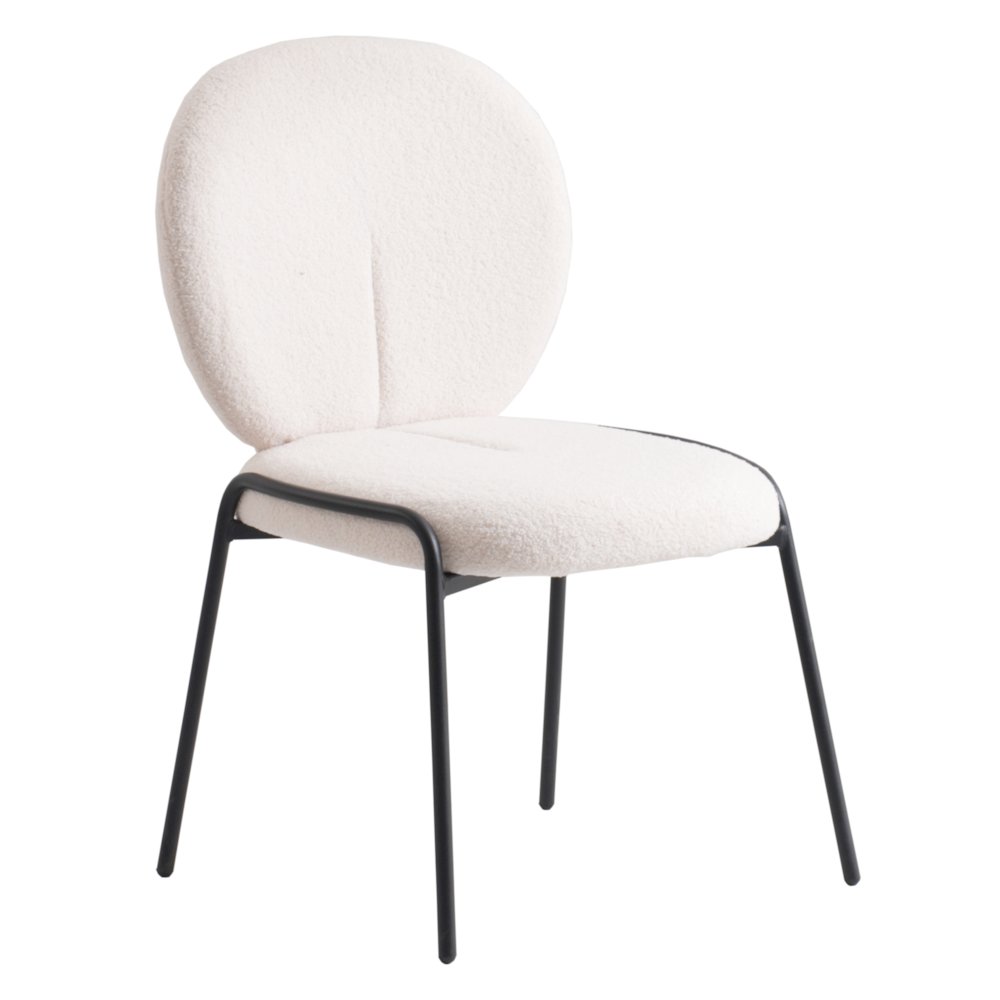 Celestial Mid-Century Modern Boucle Dining Side Chair