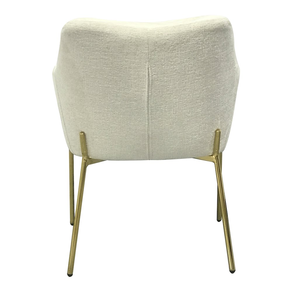 Zaire Collection Modern Dining Chair, Gold Legs and White Boucle