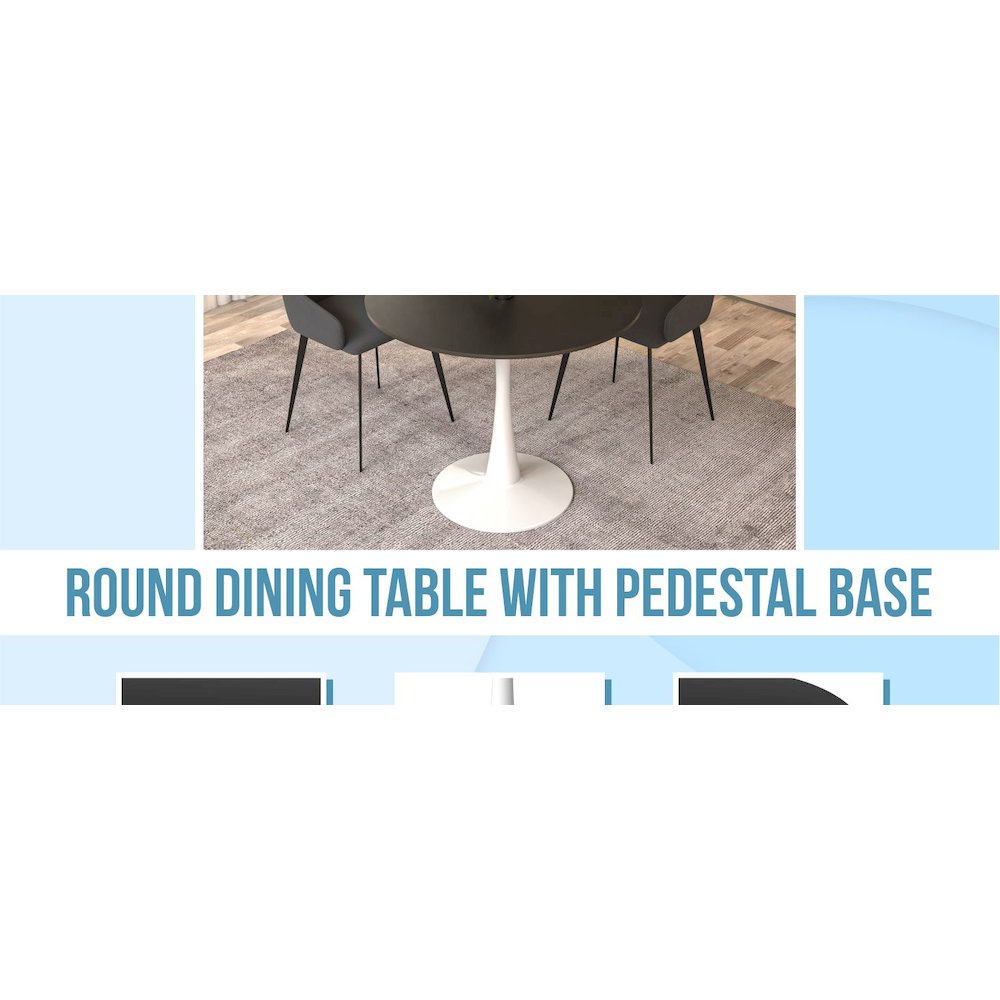 Bristol Mid-Century Modern Round Dining Table