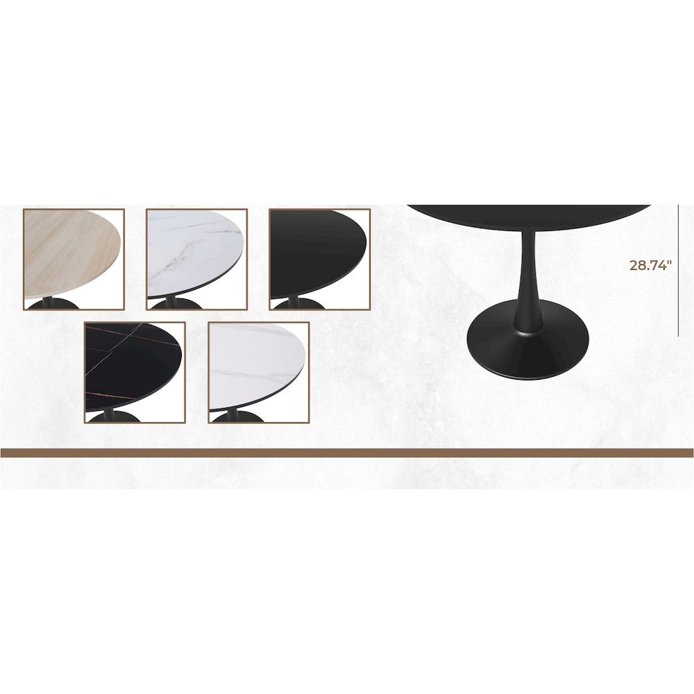 Bristol Mid-Century Modern Round Dining Table