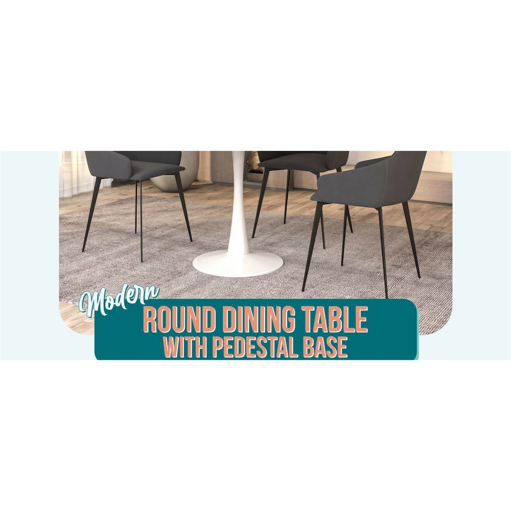 Bristol Mid-Century Modern Round Dining Table