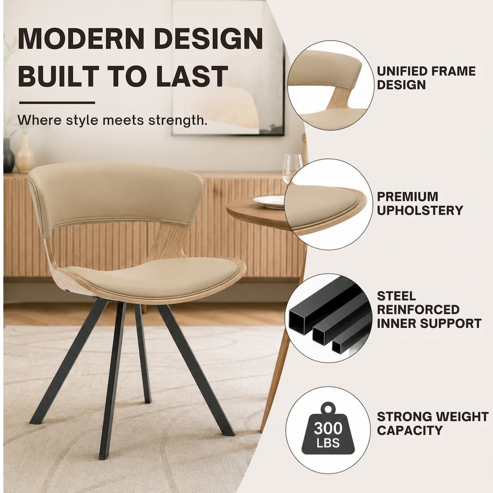 Modern Oyster Transparent Side Chair in Black Base set of 2