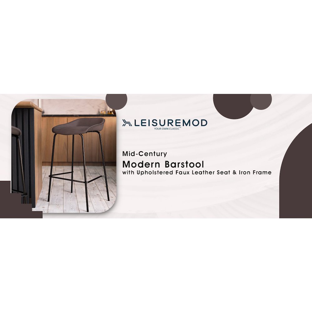 Servos Modern Barstool in Elephant Grey