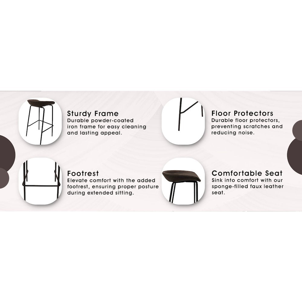 Servos Modern Barstool in Elephant Grey