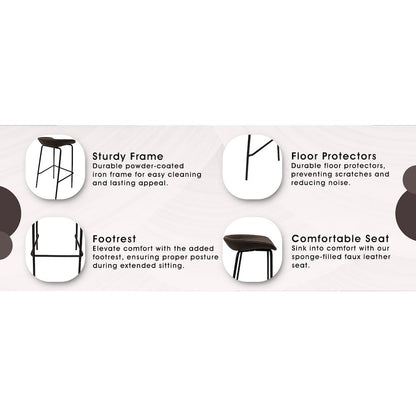 Servos Modern Barstool in Elephant Grey