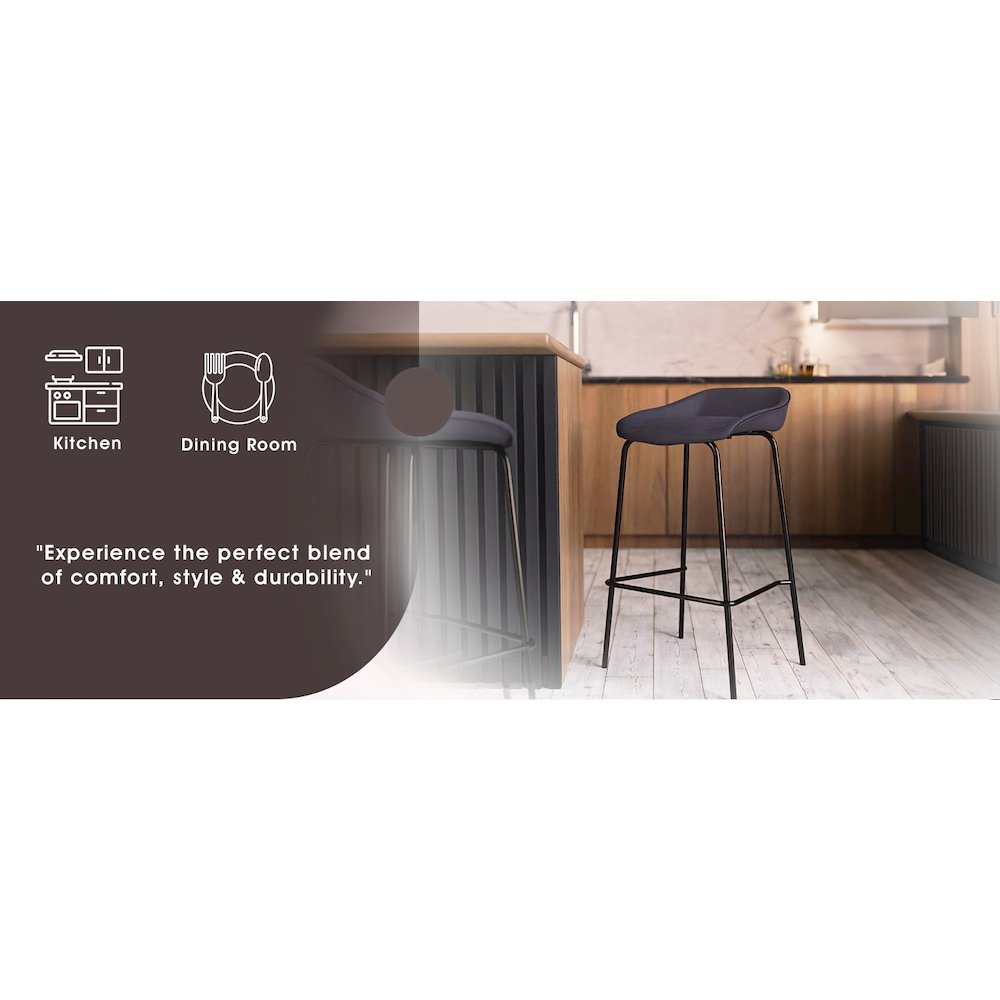 Servos Modern Barstool in Elephant Grey