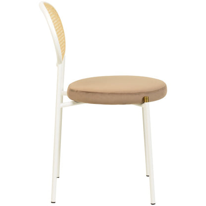 Euston Collection Modern Dining Chair White Frame In Brown