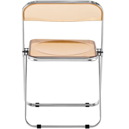 Lawrence Acrylic Folding Chair With Metal Frame, Set of 2