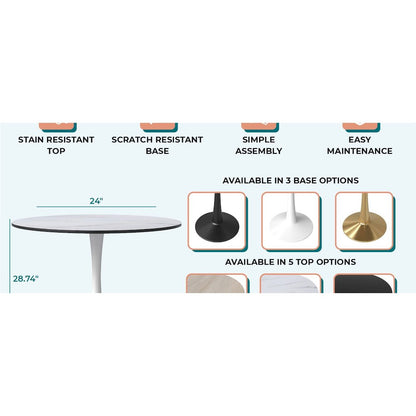 Bristol Mid-Century Modern Round Dining Table