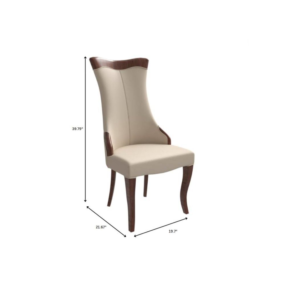 Novara Collection Modern Wooden Dining Chair in Light Toupe Set of 2