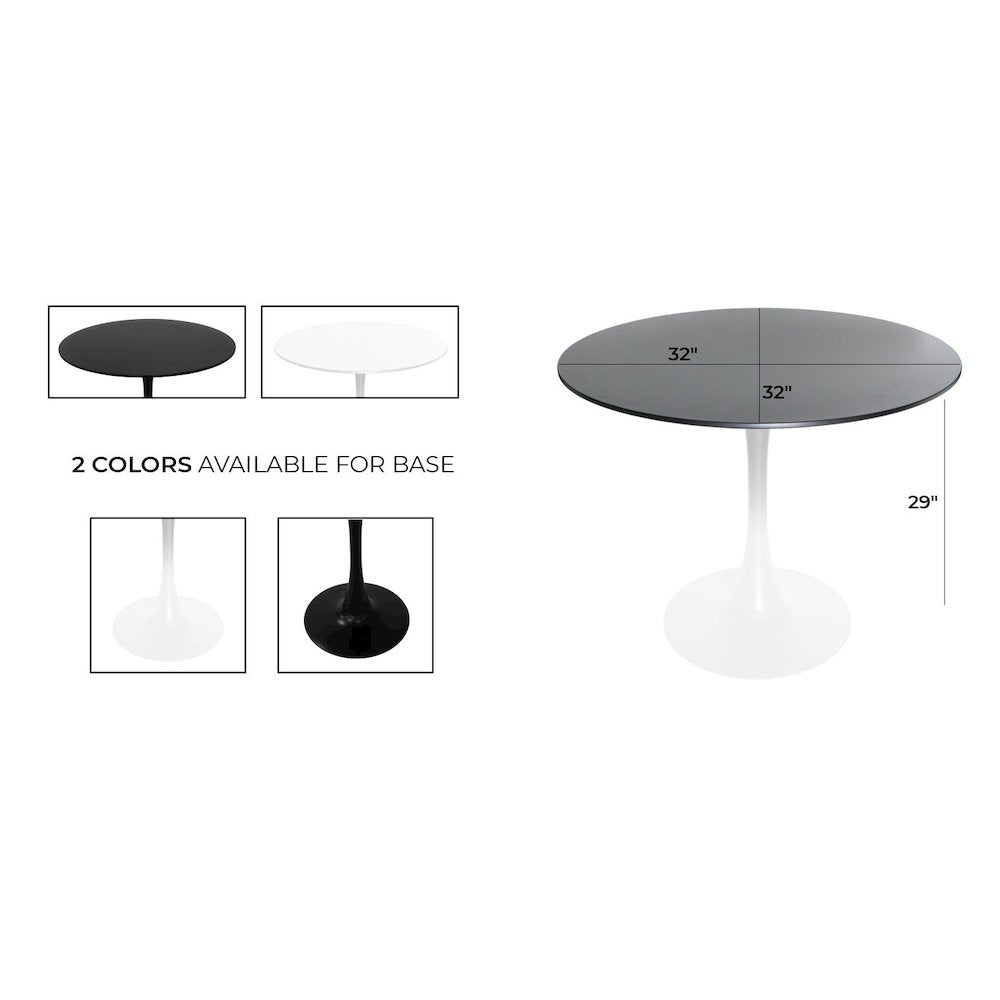 Bristol Mid-Century Modern Round Dining Table