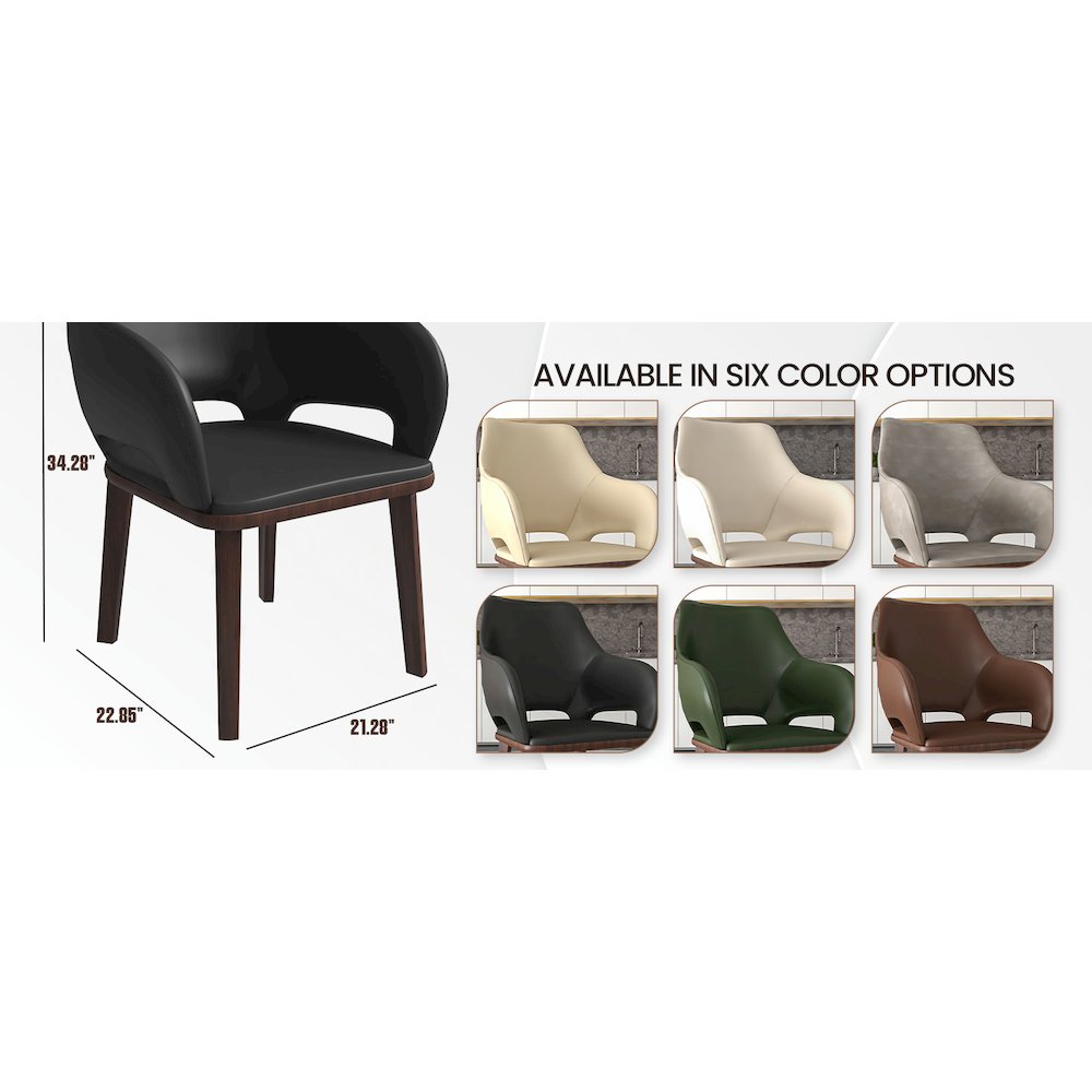 Vivara Collection Modern Dining Chair in Dark Grey