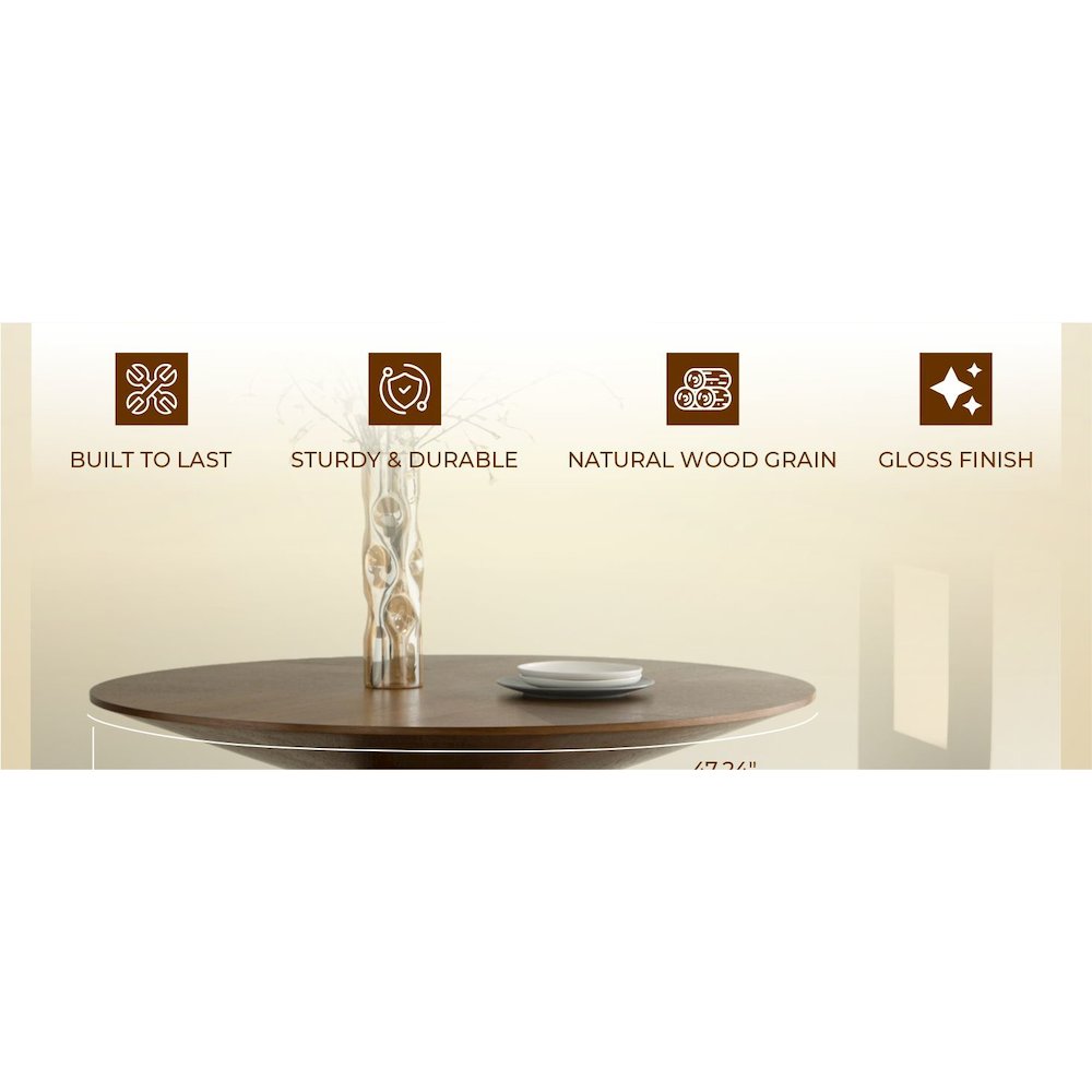 Fynix Collection Modern Dining Table In walnut