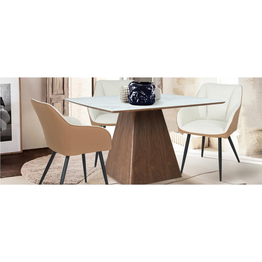Axis Collection Modern Gold Dining Chair in Charcoal