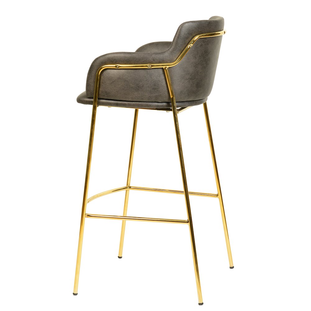 Axis Collection Modern Gold Bar height Chair in Charcoal