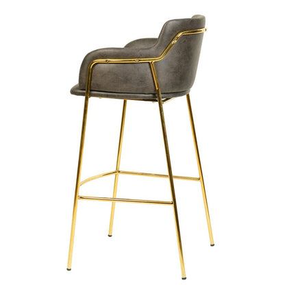 Axis Collection Modern Gold Bar height Chair in Charcoal
