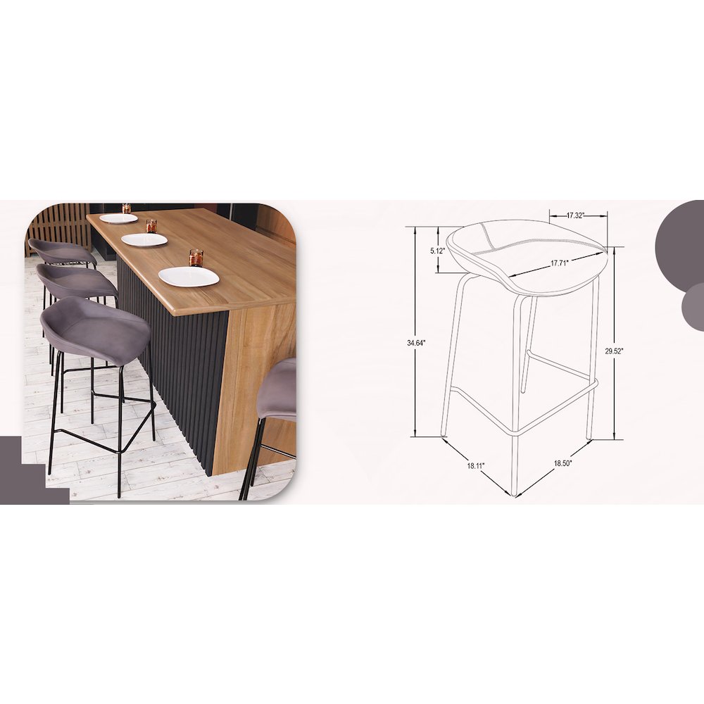 Opulent Series Modern Clear Dining Chair Set of 4