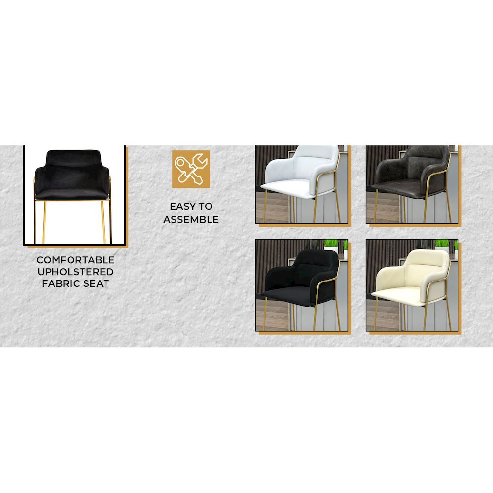 Lincoln Modern Mid-Century Upholstered Velvet Loveseat with Gold Frame