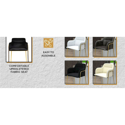 Lincoln Modern Mid-Century Upholstered Velvet Loveseat with Gold Frame
