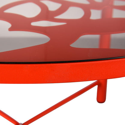 Devon Tree Design Glass Top Aluminum Base Indoor Outdoor Dining Table