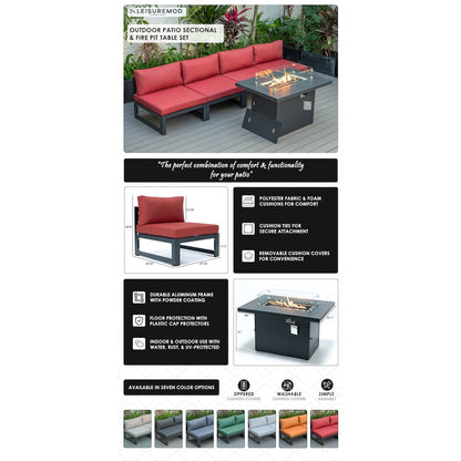 Chelsea 5-Piece Middle Patio Chairs and Fire Pit Table