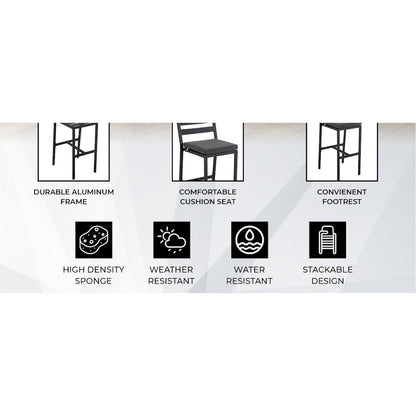 Aero Collection Modern Dining Chair in Charcoal