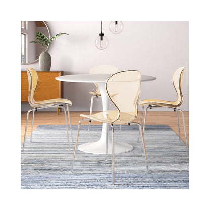 Modern Oyster Transparent Side Chair Set of 4