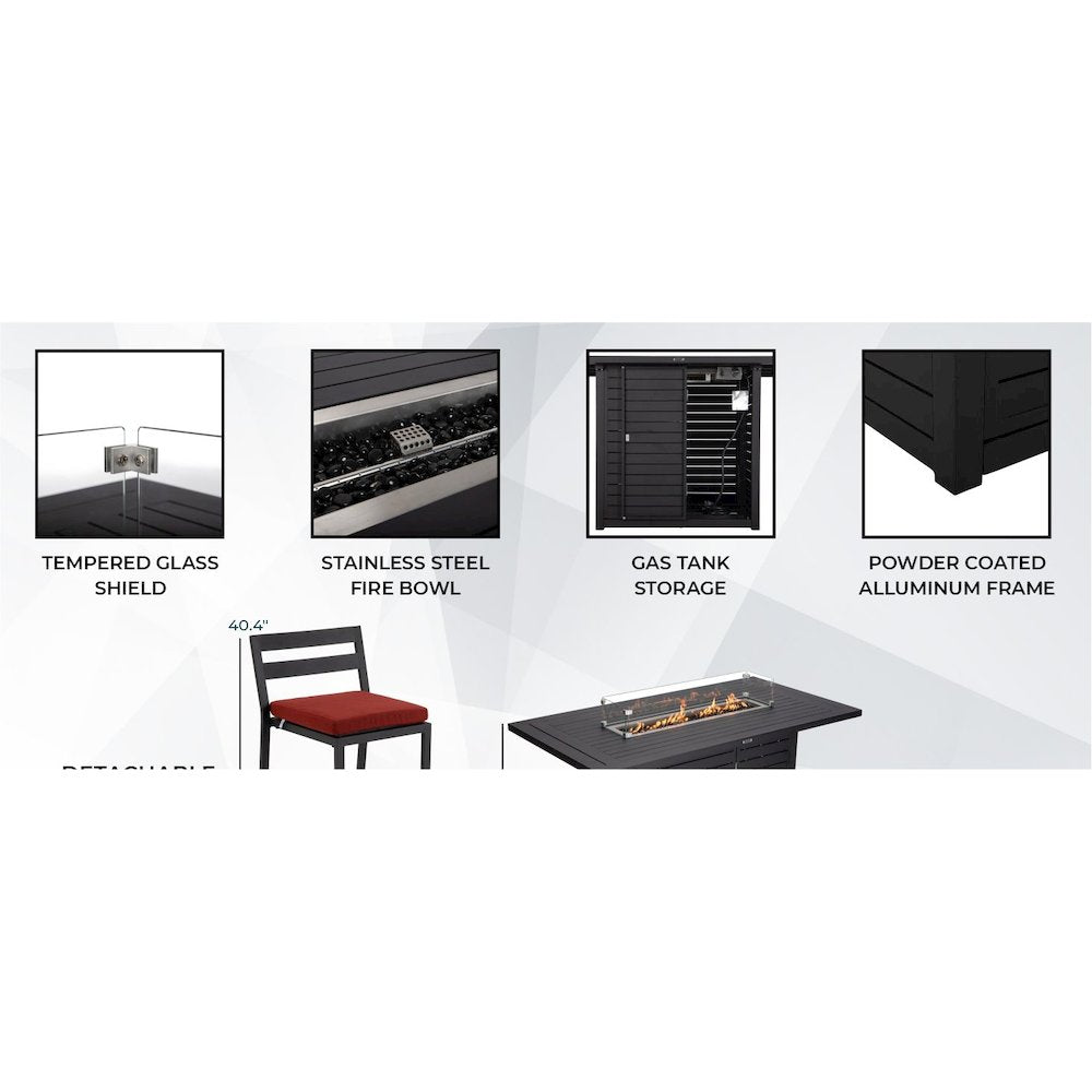 Aero Collection Modern Dining Chair in Charcoal