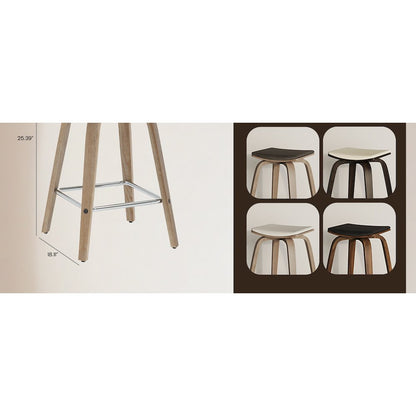 Wooden Counter Stool in Brown