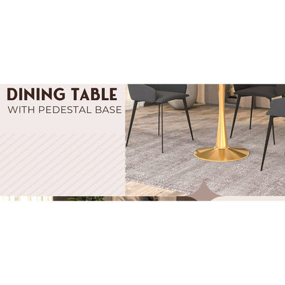 Bristol 24" round dining table Gold Base With White Top