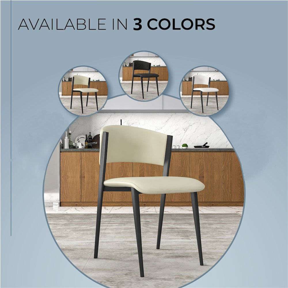 Aspen Collection Modern Dining Chair Black Frame in Light Grey Set of 4