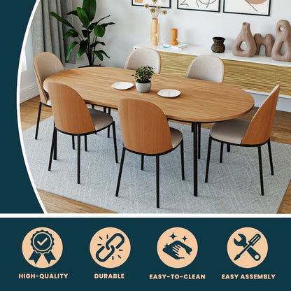 Tule Modern 71" Oval Dining Table in Natural Wood