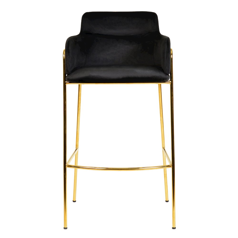Axis Collection Modern Gold Bar height Chair in Black